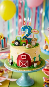 Farm cake birthday party