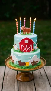 Farm cake birthday party