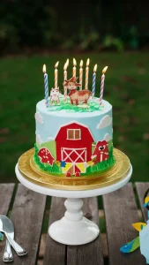 Farm cake birthday party