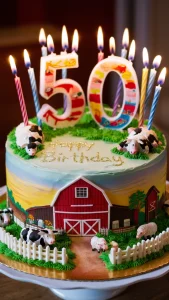 Farm cake birthday party