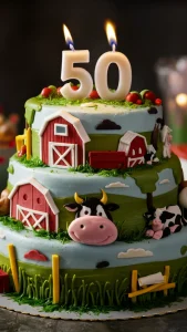 Farm cake birthday party