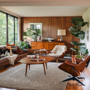 cozy mid century modern living room