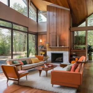 cozy mid century modern living room