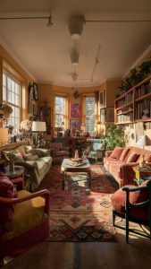 maximalist living room 