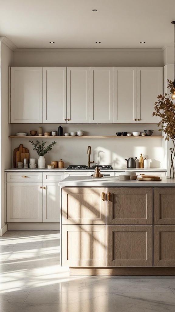 A stylish kitchen with multi-functional island cabinets, showcasing a modern design.