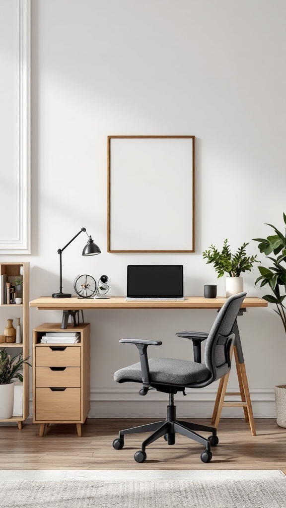 Scandinavian home office with Murphy desk and modern chair