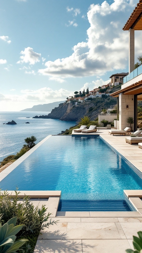 Coastal Spanish villa with an infinity pool overlooking the sea.