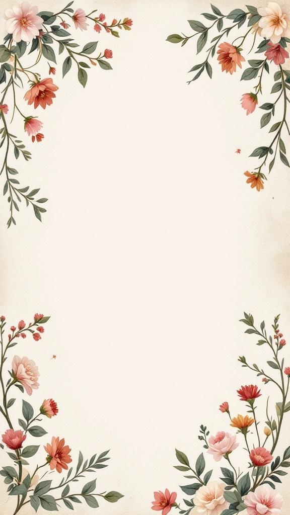 Vintage floral invitation design with soft colors